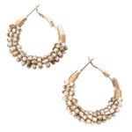 earthy | beaded indie hoop earrings