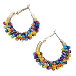 rainbow | beaded indie hoop earrings