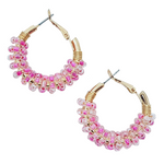 bubblegum | beaded indie hoop earrings