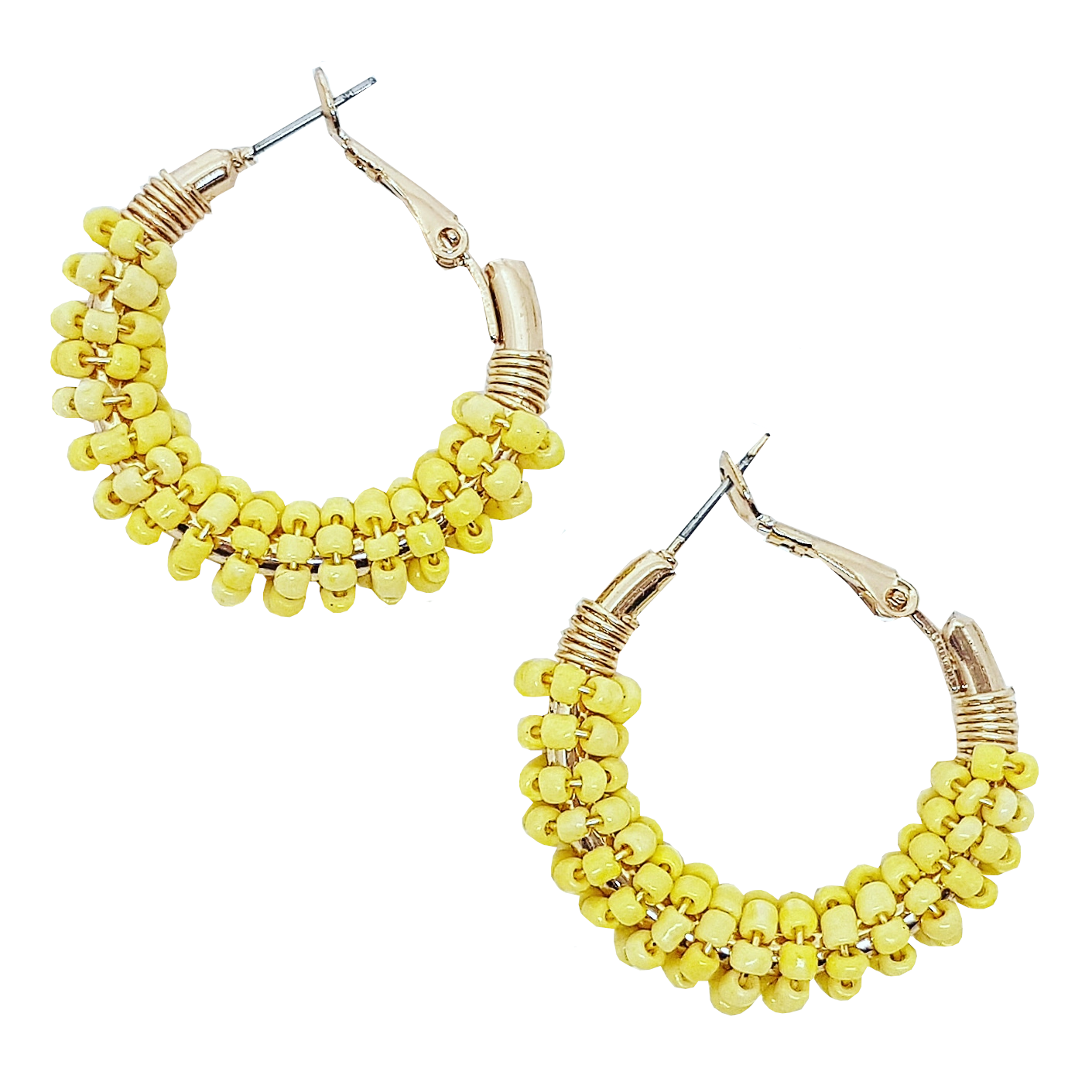 lemon | beaded indie hoop earrings