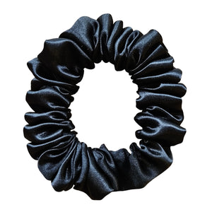 onyx | thin elastic mini satin scrunchie