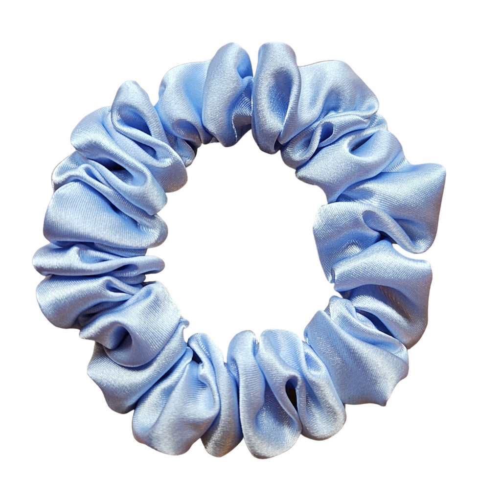 sky | thin elastic mini satin scrunchie