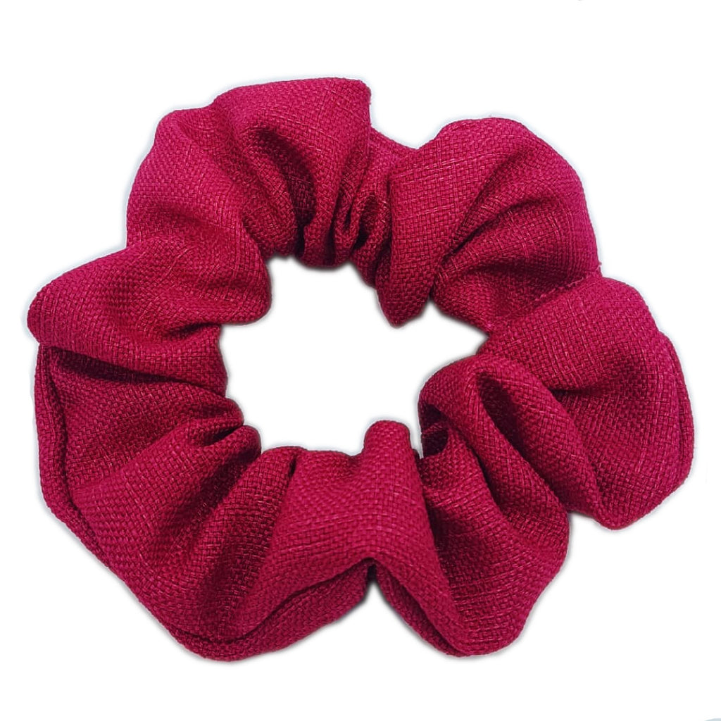 fuchsia linen | scrunchie