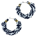 zebra | scrunchie hoop earrings