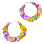 rainbow | scrunchie hoop earrings