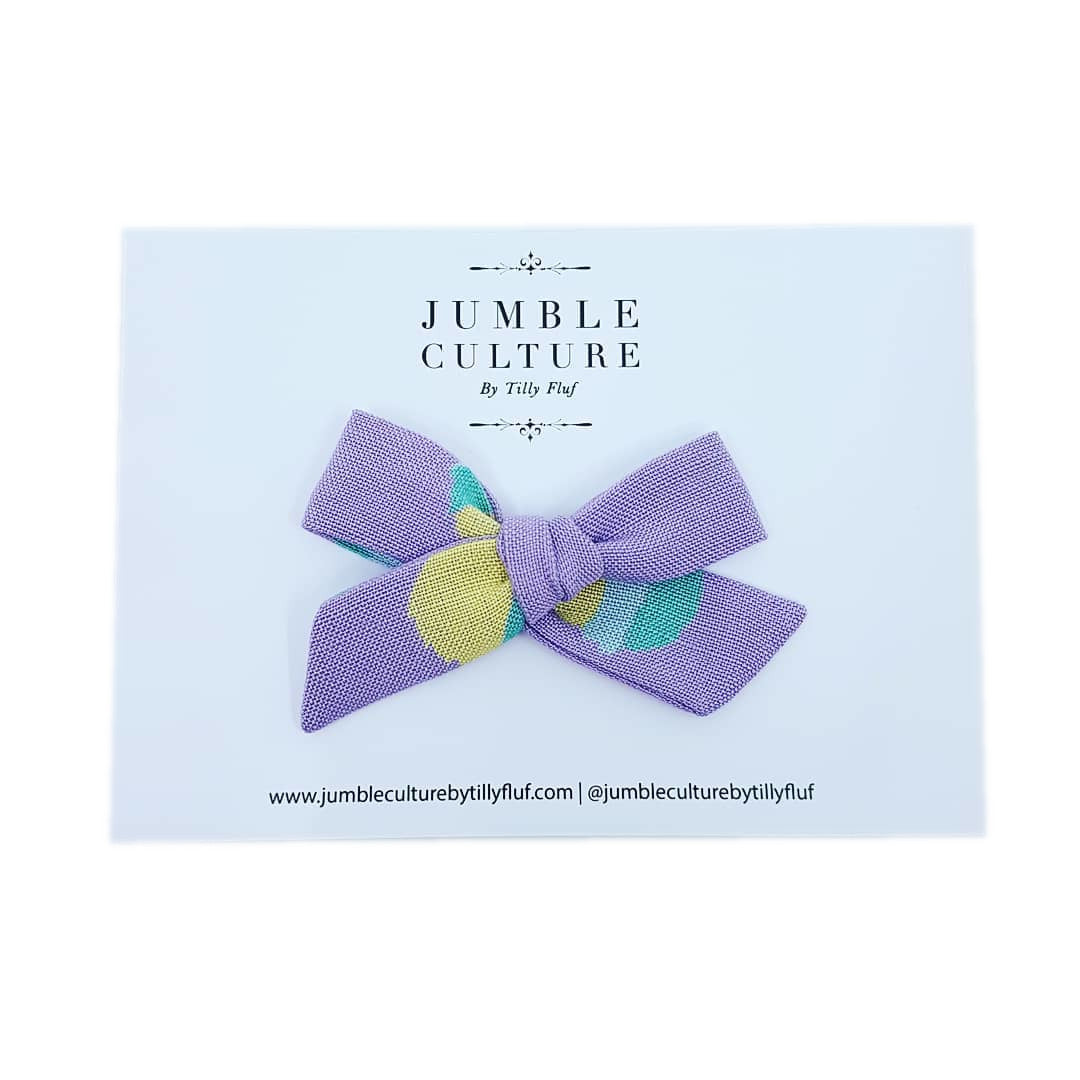 violet linen | schoolgirl hair bow