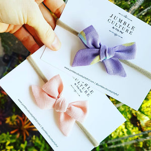 violet linen | schoolgirl hair bow